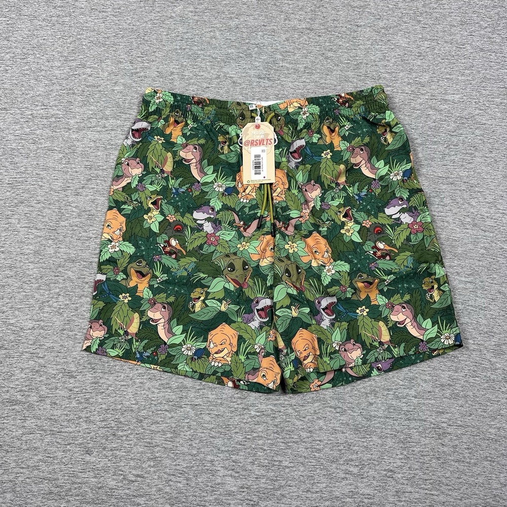 RSVLTS Land Before Time Hybrid Swim Shorts Men Medium Tree Star Adventures NEW